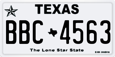 TX license plate BBC4563