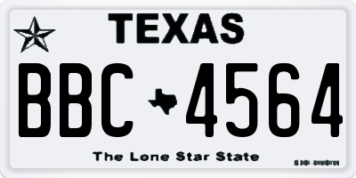 TX license plate BBC4564