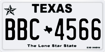 TX license plate BBC4566