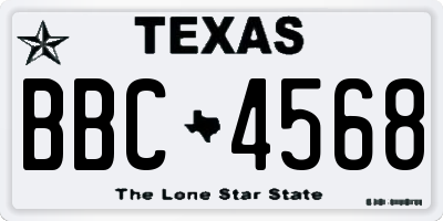 TX license plate BBC4568
