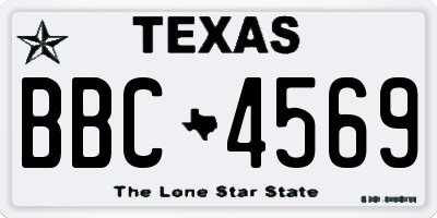 TX license plate BBC4569