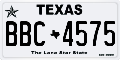 TX license plate BBC4575