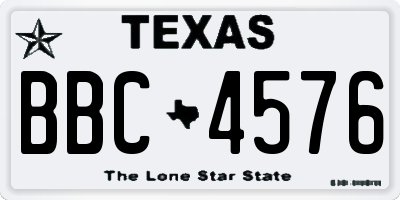 TX license plate BBC4576