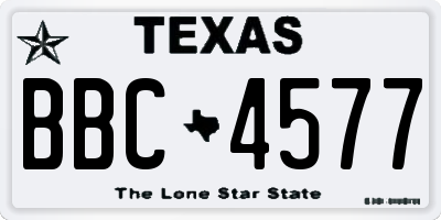 TX license plate BBC4577