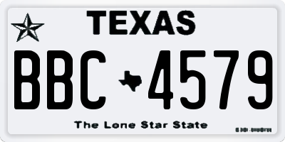 TX license plate BBC4579