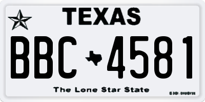TX license plate BBC4581