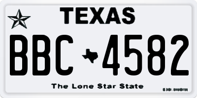 TX license plate BBC4582