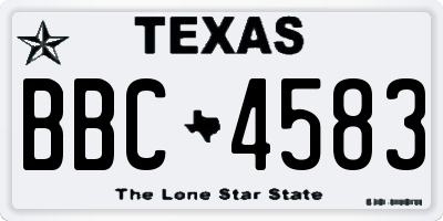 TX license plate BBC4583