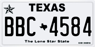 TX license plate BBC4584