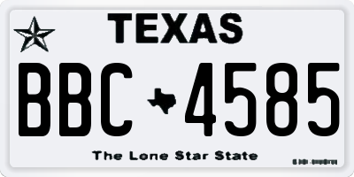 TX license plate BBC4585