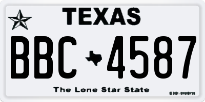 TX license plate BBC4587