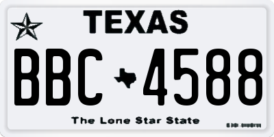 TX license plate BBC4588