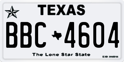 TX license plate BBC4604