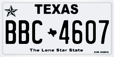 TX license plate BBC4607