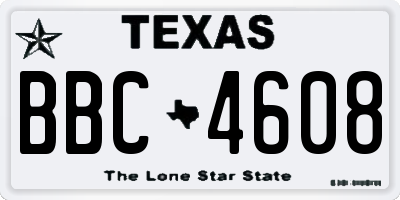 TX license plate BBC4608