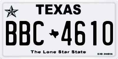 TX license plate BBC4610