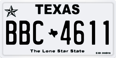 TX license plate BBC4611