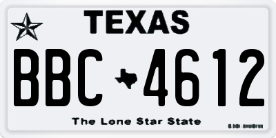 TX license plate BBC4612
