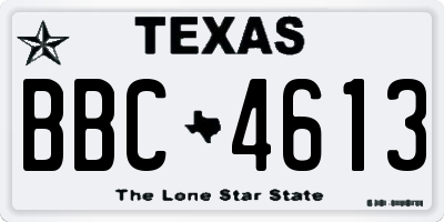 TX license plate BBC4613