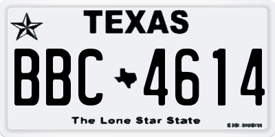 TX license plate BBC4614