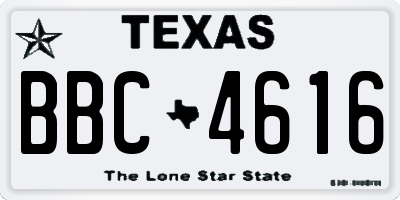 TX license plate BBC4616