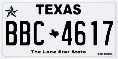 TX license plate BBC4617