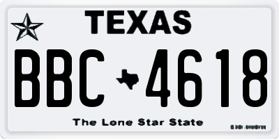 TX license plate BBC4618