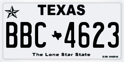 TX license plate BBC4623