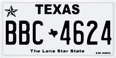 TX license plate BBC4624