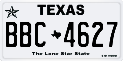 TX license plate BBC4627