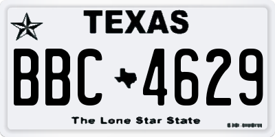 TX license plate BBC4629