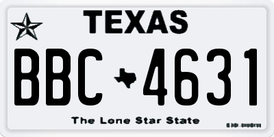 TX license plate BBC4631