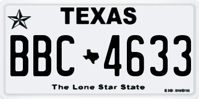 TX license plate BBC4633