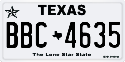 TX license plate BBC4635