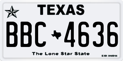 TX license plate BBC4636