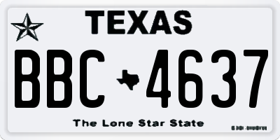 TX license plate BBC4637