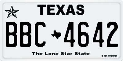 TX license plate BBC4642