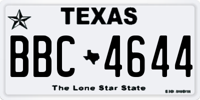 TX license plate BBC4644