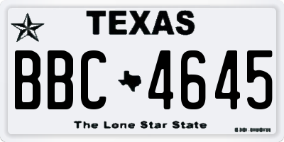 TX license plate BBC4645
