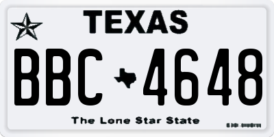 TX license plate BBC4648