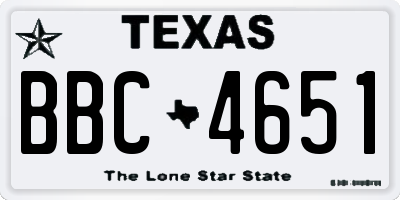 TX license plate BBC4651