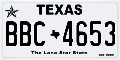 TX license plate BBC4653