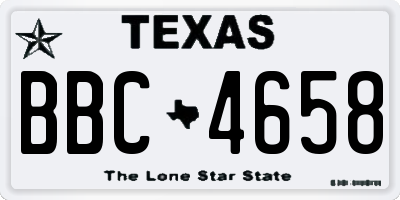 TX license plate BBC4658