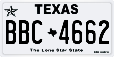 TX license plate BBC4662