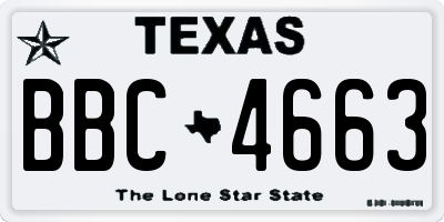 TX license plate BBC4663