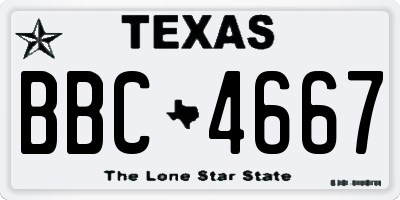 TX license plate BBC4667