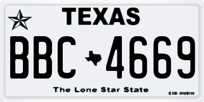 TX license plate BBC4669