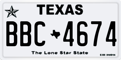 TX license plate BBC4674