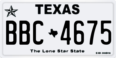 TX license plate BBC4675