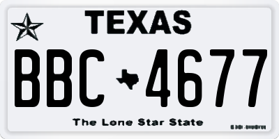TX license plate BBC4677